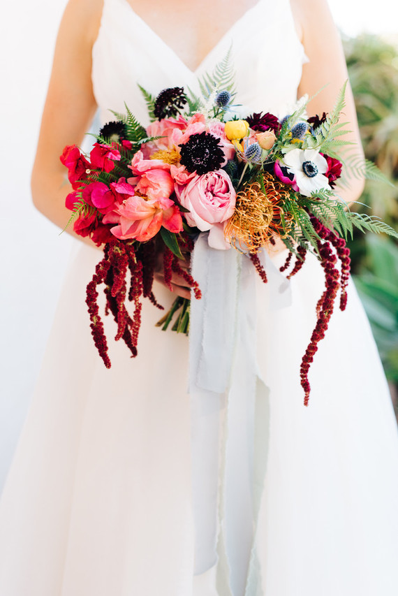 Colorful summer bridal bouquet