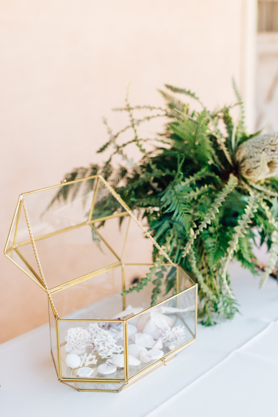 Brass and glass card box