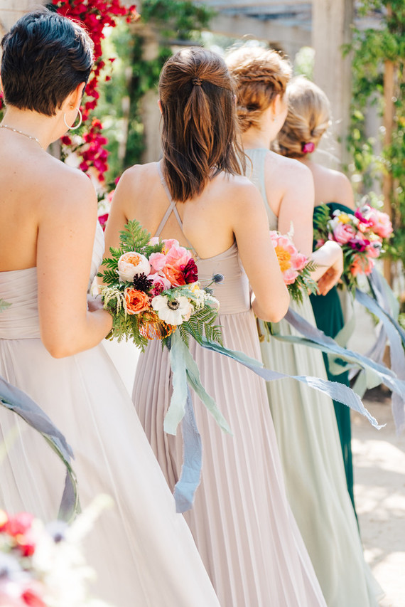 Pastel bridesmaid dresses