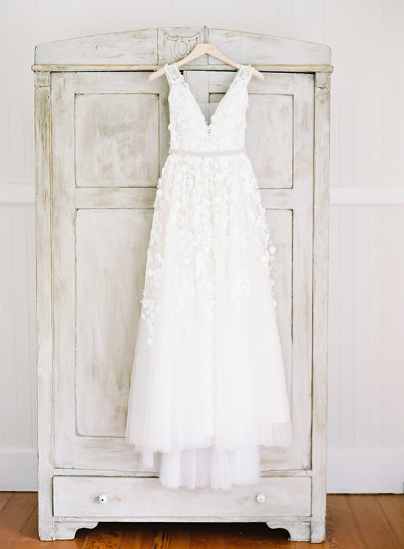 BHLDN applique floral wedding gown
