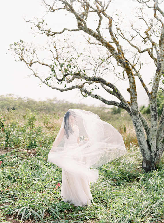 Vintage botanical wedding at Puakea Ranch in Hawaii