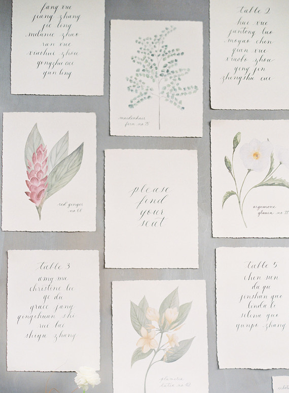 Vintage botanical wedding at Puakea Ranch in Hawaii Inspiration