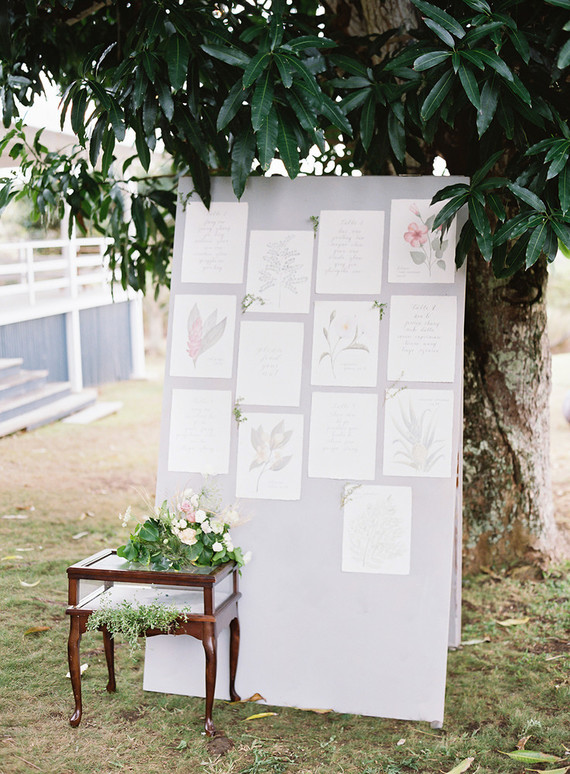 Vintage botanical wedding at Puakea Ranch in Hawaii