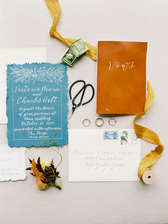 Elegant fall wedding invitations by Leyco Lettering