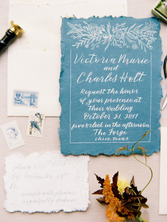 Elegant fall wedding invitations by Leyco Lettering