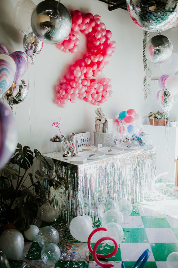 Disco pizza party second birthday