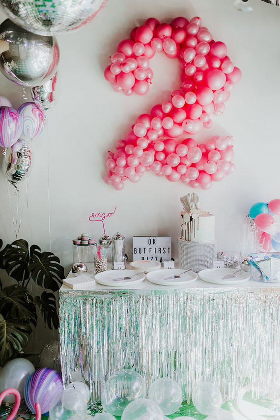 Disco pizza party second birthday