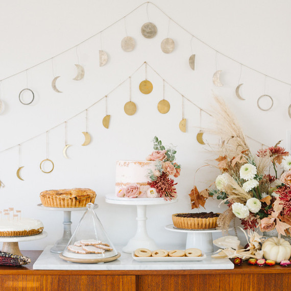 Feminine fall Moon themed 1st birthday party on 100 Layer Cakelet