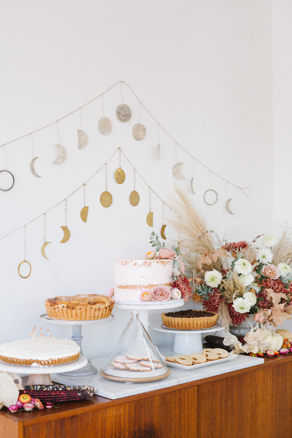 Feminine fall Moon themed 1st birthday party on 100 Layer Cakelet