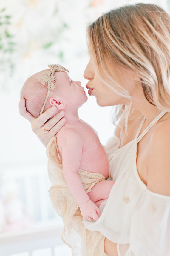 Floral boho girl's nursery and newborn photos