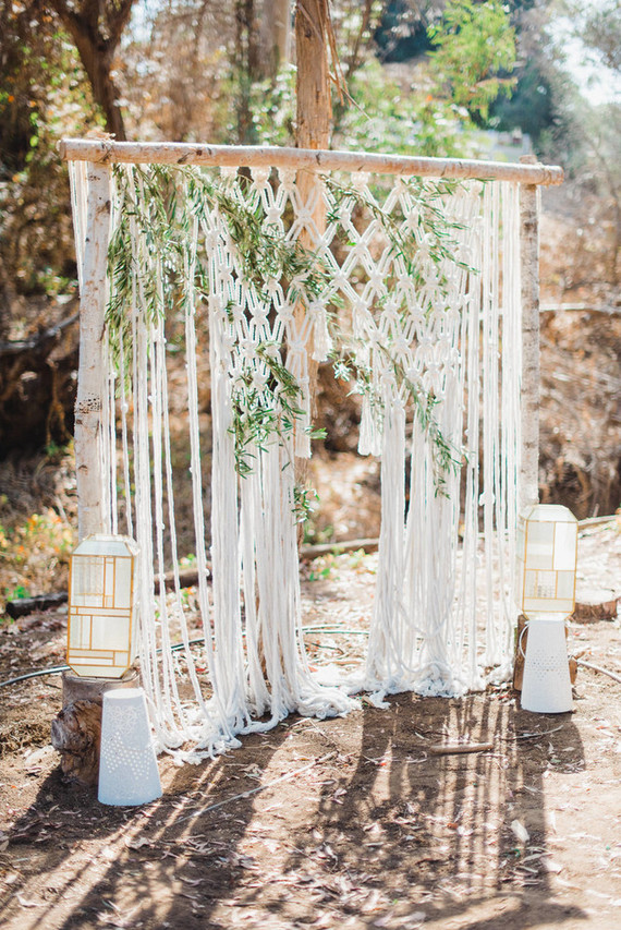modern macrame wedding backdrop