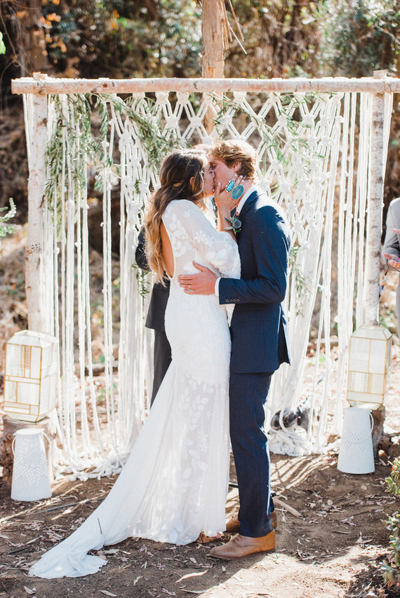 modern macrame backyard wedding in Oceanside Inspiration