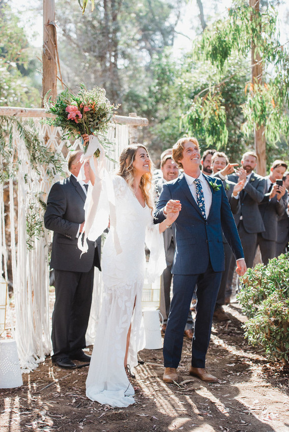 modern macrame backyard wedding in Oceanside Inspiration