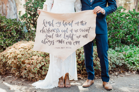 modern macrame backyard wedding in Oceanside Inspiration