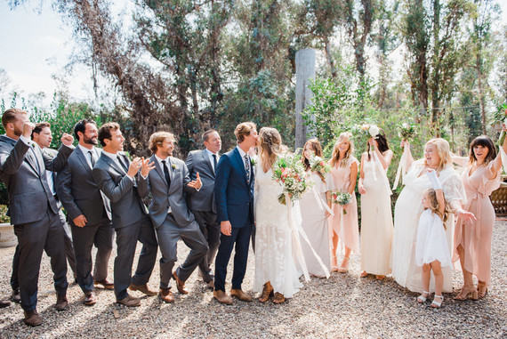 modern macrame backyard wedding in Oceanside Inspiration