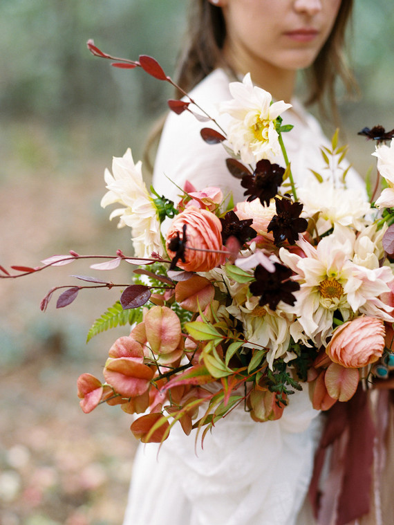 Floral fall forest elopement