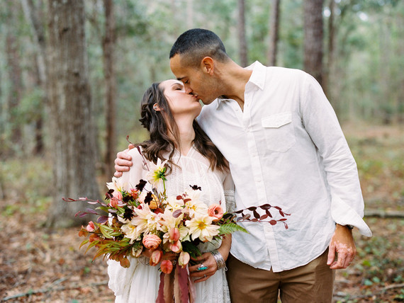Floral fall forest elopement