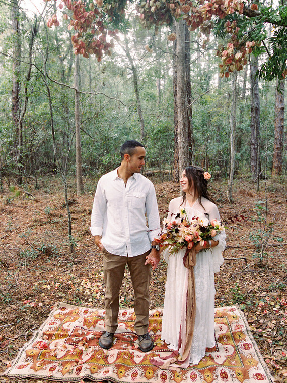 Floral fall forest elopement