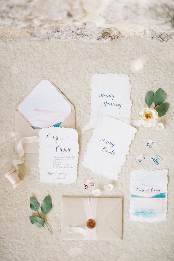 Romantic Montenegro elopement on 100 Layer Cake | Invitations