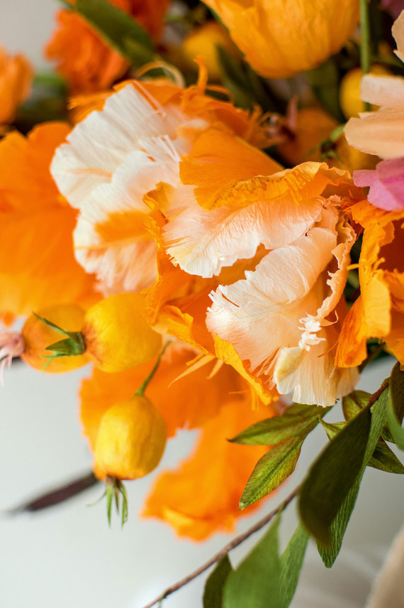 ombre fall paper flower bouquet