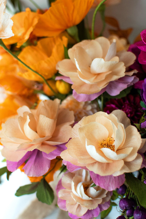ombre fall paper flower bouquet