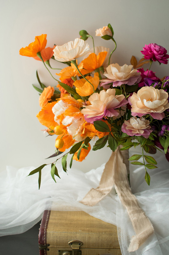 ombre fall paper flower bouquet