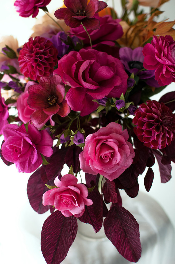 ombre fall paper flower bouquet