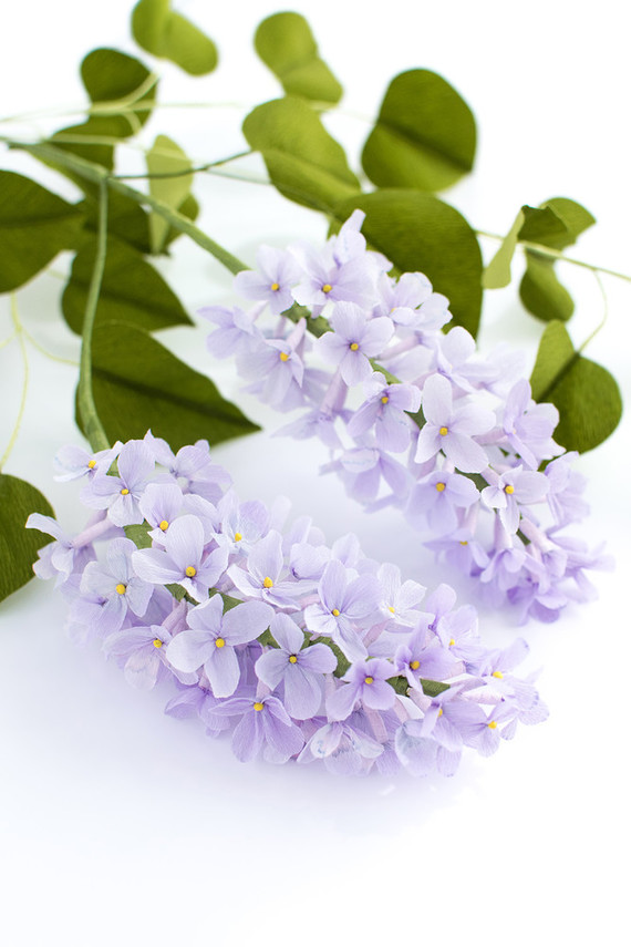 Paper lilacs on 100 Layer Cake
