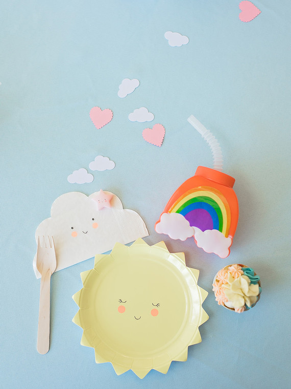 Happy clouds and rainbows 3rd birthday party Inspiration