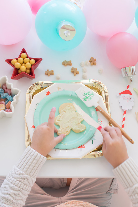 Bright festive cookie decorating party on 100 Layer Cakelet
