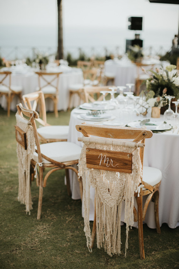 Macrame chair decor for Bali wedding Inspiration