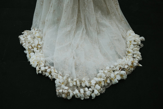 Floral wedding dress train Inspiration
