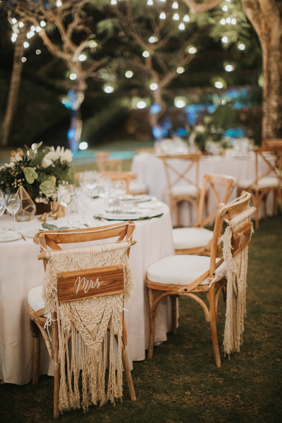 macrame chair decor for Bali wedding