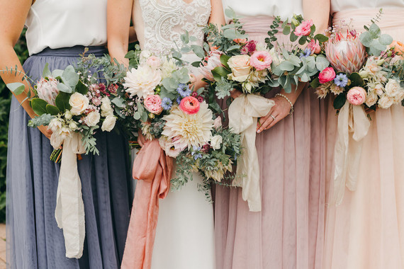 Mixed pastel bridesmaid dresses