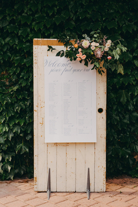 Elegant simple seating chart