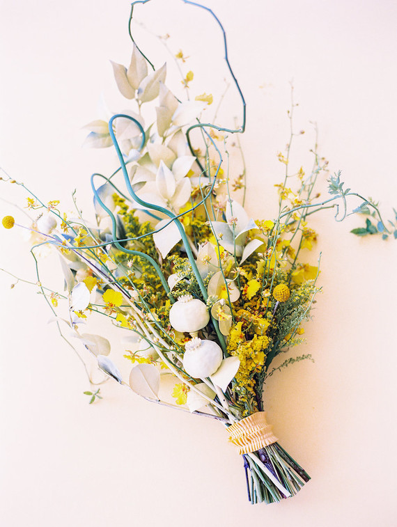 blue and yellow modern wedding inspiration