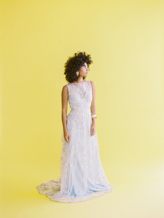 blue and yellow modern wedding inspiration
