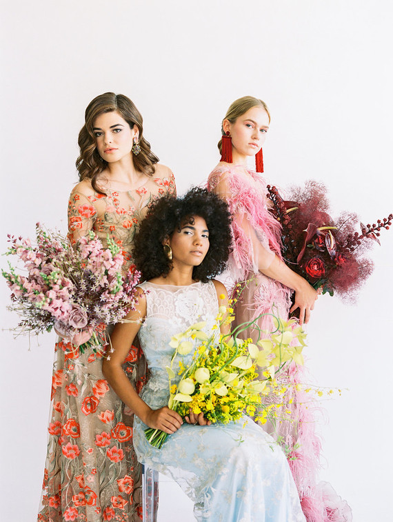 Floral fashion-forward wedding editorial
