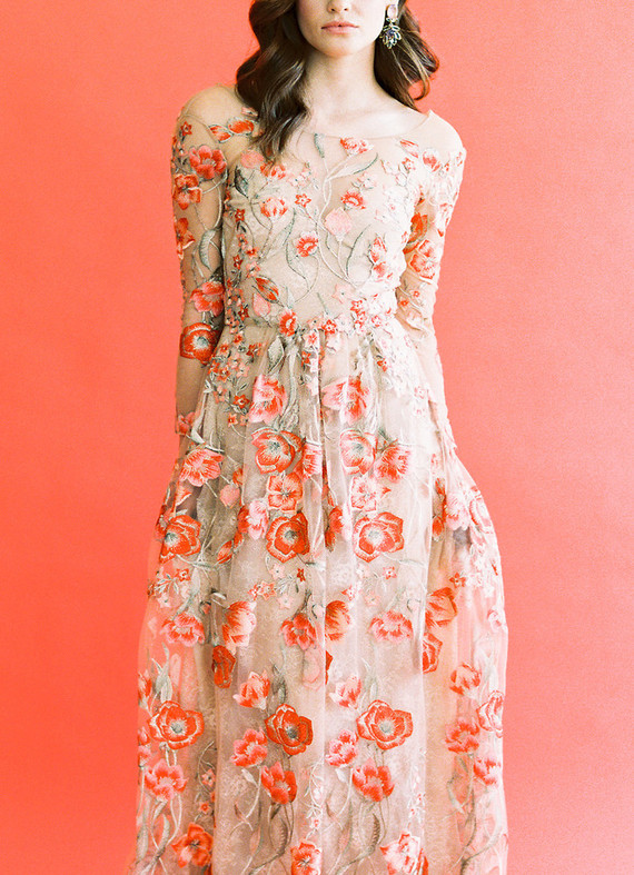 orange floral wedding inspiration