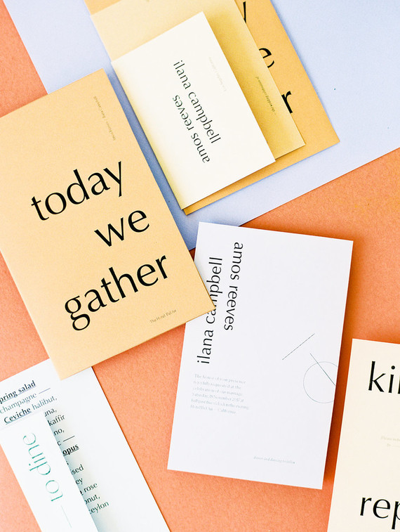 modern color blocked wedding inspiration