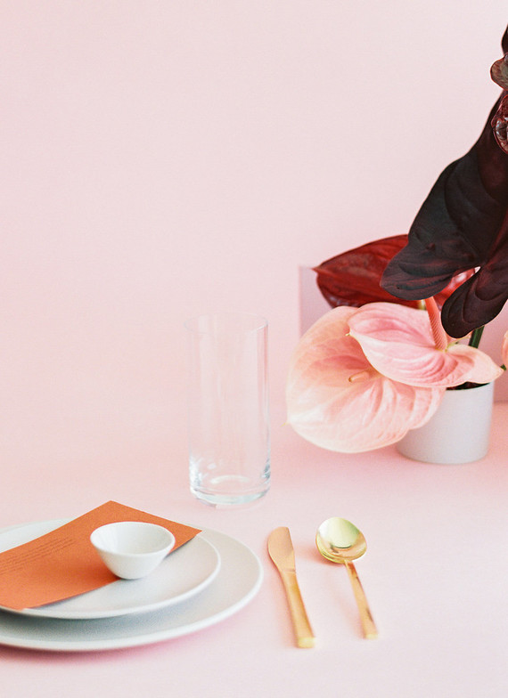 modern color blocked wedding inspiration