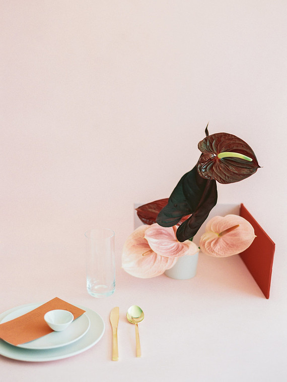 modern color blocked wedding inspiration