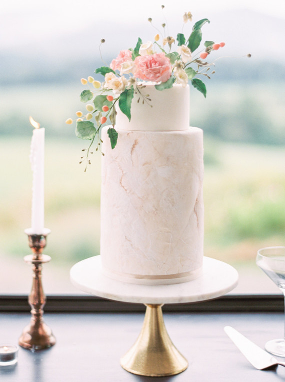 Delicate floral wedding cake