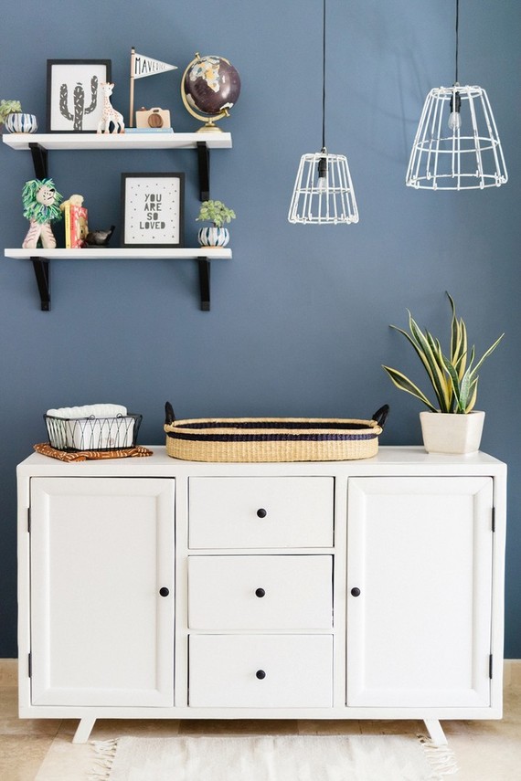 Classic modern boy's nursery and newborn photos