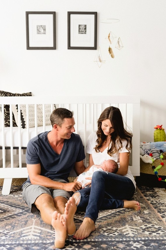 Classic modern boy's nursery and newborn photos