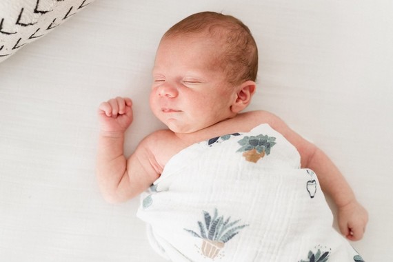 Classic modern boy's nursery and newborn photos