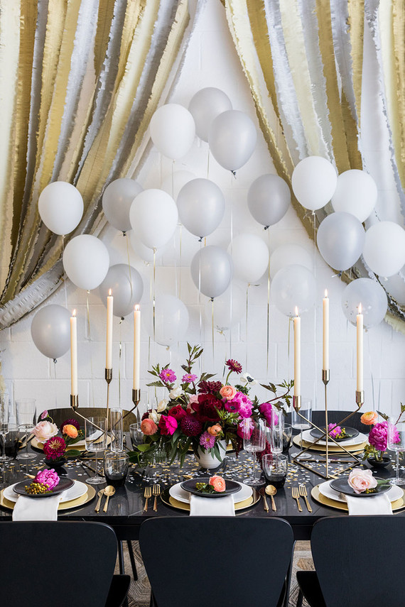 Black and Gold New Years Eve Party Inspiration Inspiration