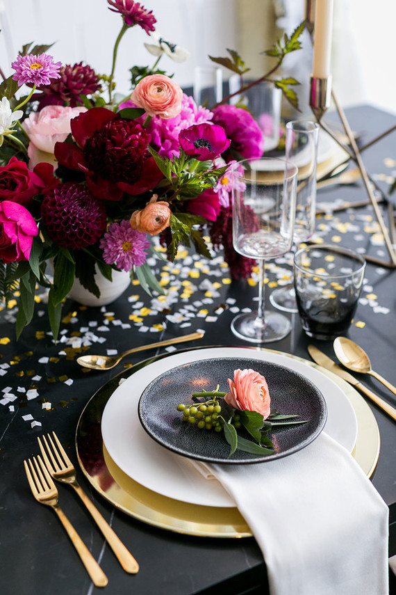 Black and Gold New Years Eve Party Inspiration Inspiration