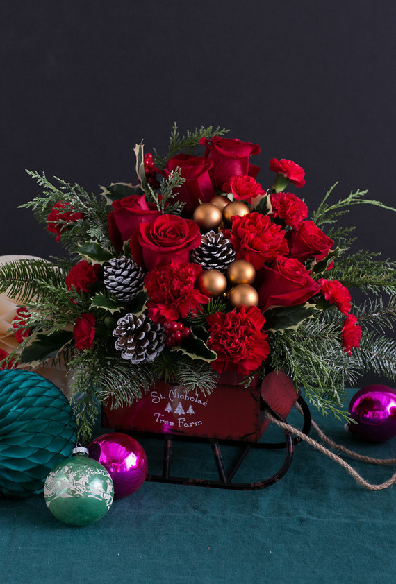 Whimsical vintage holiday place setting with Teleflora on 100 Layer Cake