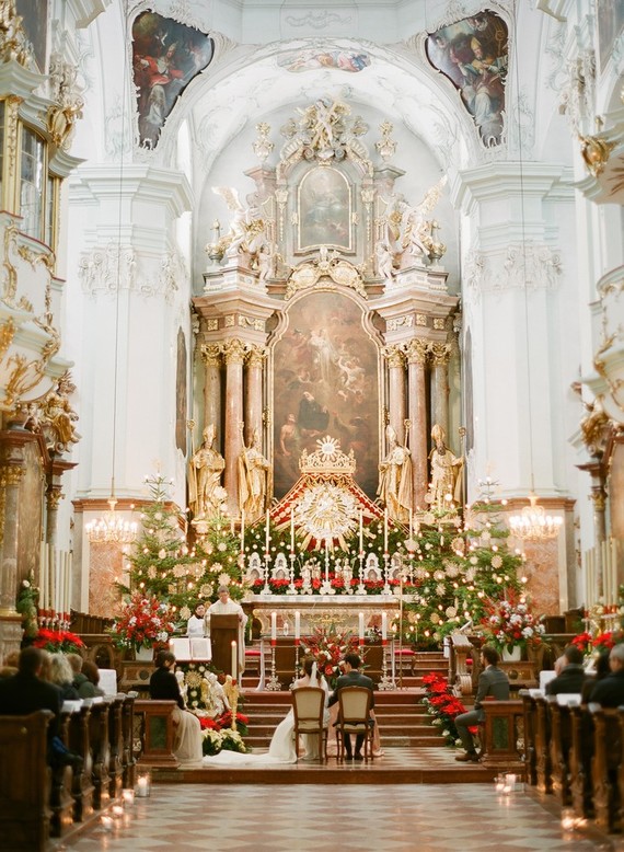 Elegant snowy Christmas wedding in Salzburg Austria on 100 Layer Cake